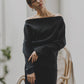 日本製 オーガニックコットン オフショルダーニット knit-004