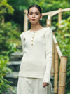 日本製 オーガニックコットン リブニットプルオーバー knit-005