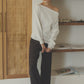 日本製 オーガニックコットン ワイドパンツ knit-008