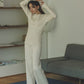 日本製 オーガニックコットン ワイドパンツ knit-008