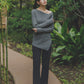 日本製 オーガニックコットン スリットパンツ knit-009