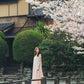 日本製 桜染ピンクグラデーションロングワンピース sumi012-pinkgra