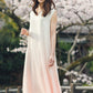 日本製 桜染ピンクグラデーションロングワンピース sumi012-pinkgra