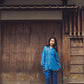 日本製 藍染 シルキータッチロングシャツ sumi015-aizome