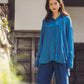 日本製 藍染 シルキータッチロングシャツ sumi015-aizome