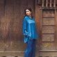 日本製 藍染 シルキータッチロングシャツ sumi015-aizome