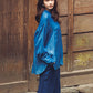 日本製 藍染 シルキータッチロングシャツ sumi015-aizome