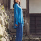 日本製 藍染 シルキータッチロングシャツ sumi015-aizome