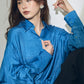 日本製 藍染 シルキータッチロングシャツ sumi015-aizome
