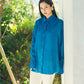 日本製 藍染 シルキータッチロングシャツ sumi015-aizome