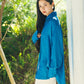 日本製 藍染 シルキータッチロングシャツ sumi015-aizome