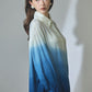 日本製 藍段染グラデーション シルキータッチロングシャツ sumi015-bluedanzome