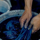 日本製 藍染グラデーション シルキータッチロングシャツ sumi015-bluegra