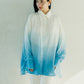 日本製 藍染グラデーション シルキータッチロングシャツ sumi015-bluegra