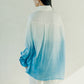 日本製 藍染グラデーション シルキータッチロングシャツ sumi015-bluegra