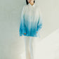 日本製 藍染グラデーション シルキータッチロングシャツ sumi015-bluegra