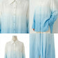 日本製 藍染グラデーション シルキータッチロングシャツ sumi015-bluegra