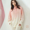 日本製 桜染グラデーション シルキータッチロングシャツ sumi015-pinkgra