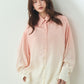 日本製 桜染グラデーション シルキータッチロングシャツ sumi015-pinkgra