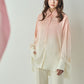 日本製 桜染グラデーション シルキータッチロングシャツ sumi015-pinkgra