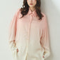 日本製 桜染グラデーション シルキータッチロングシャツ sumi015-pinkgra