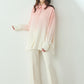 日本製 桜染グラデーション シルキータッチロングシャツ sumi015-pinkgra
