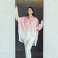 日本製 桜染グラデーション シルキータッチロングシャツ sumi015-pinkgra