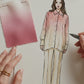 日本製 桜染グラデーション シルキータッチロングシャツ sumi015-pinkgra