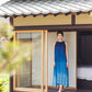 日本製 藍段染グラデーションノースリーブワンピース sumi019-bluedanzome