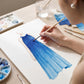 日本製 藍段染グラデーションノースリーブワンピース sumi019-bluedanzome