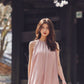 日本製 桜染グラデーションノースリーブワンピース sumi019-pinkgra