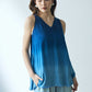 日本製 藍染グラデーションノースリーブブラウス sumi020-bluedanzome