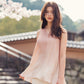 日本製 桜染グラデーションノースリーブブラウス sumi020-pinkgra