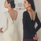 Made in Japan Organic Cotton V-neck Long Sleeve Top suminohana-001 