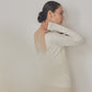 Made in Japan Organic Cotton V-neck Long Sleeve Top suminohana-001 