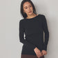 Made in Japan Organic Cotton V-neck Long Sleeve Top suminohana-001 